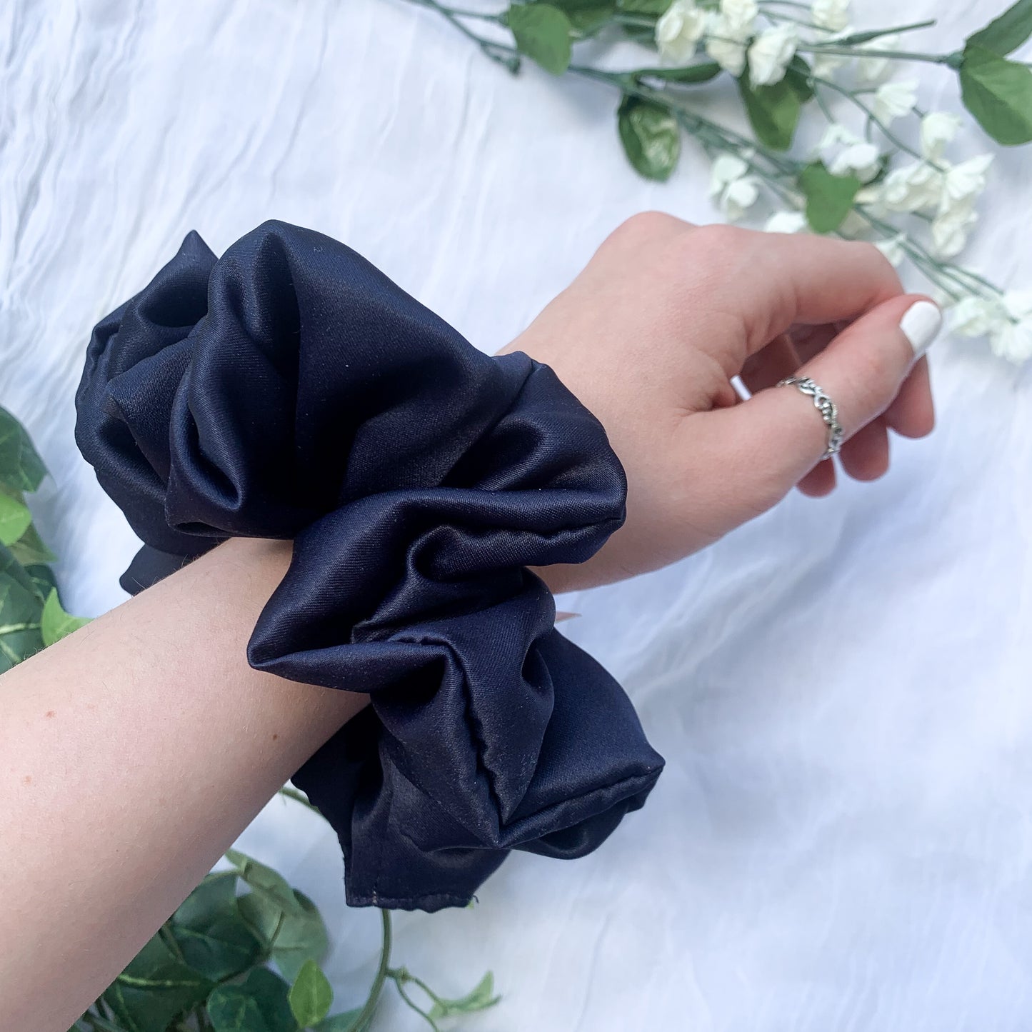Navy Blue Jumbo Scrunchie
