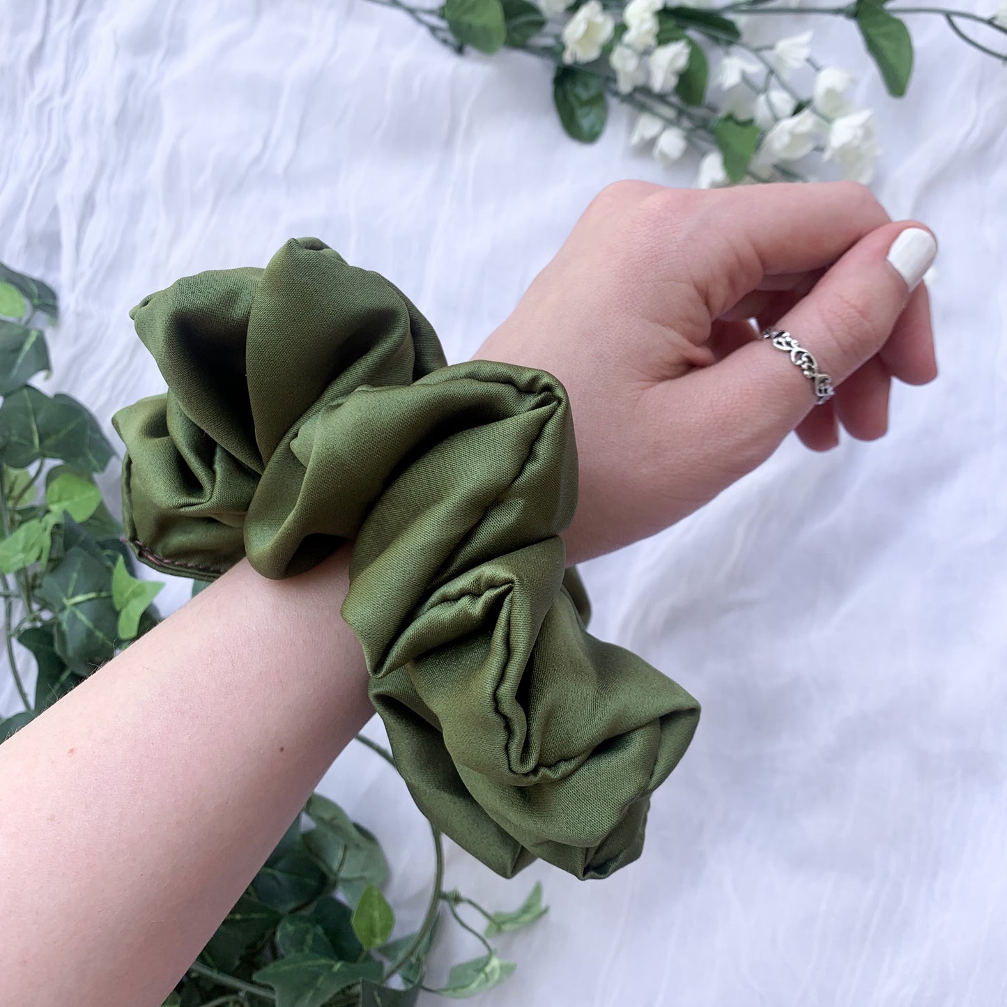 Military Green Jumbo Scrunchie