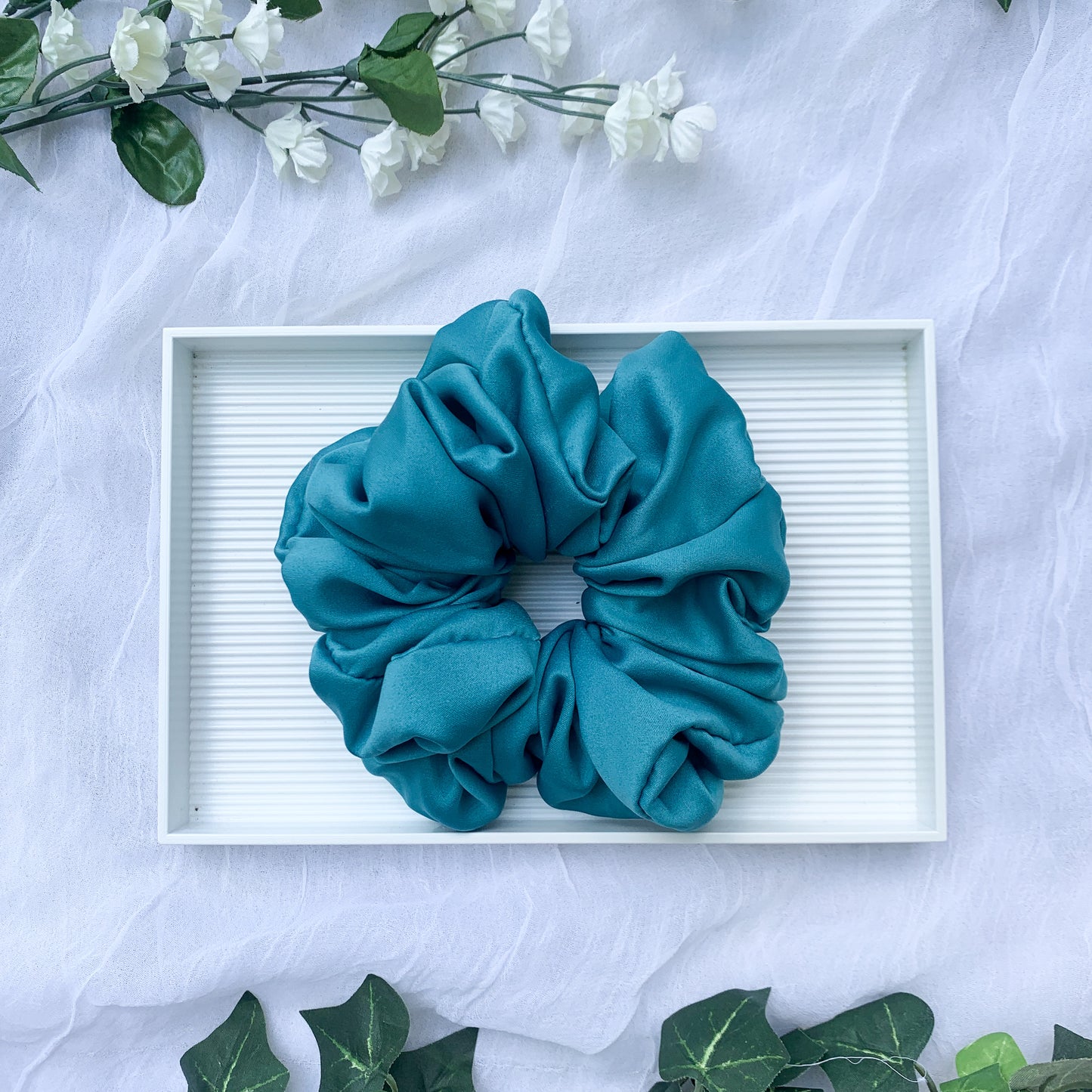 Teal Blue Jumbo Scrunchie
