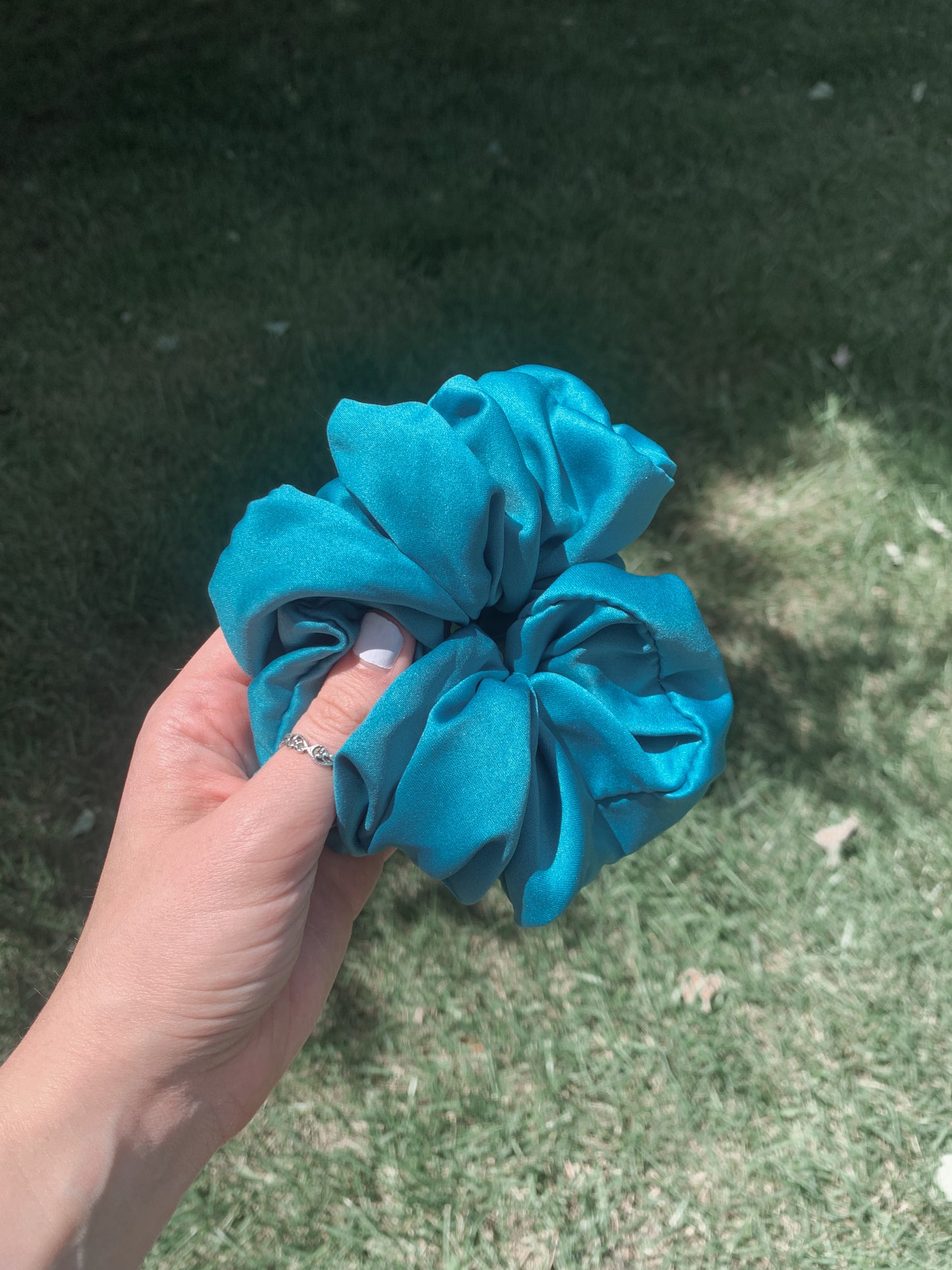 Teal Blue Jumbo Scrunchie
