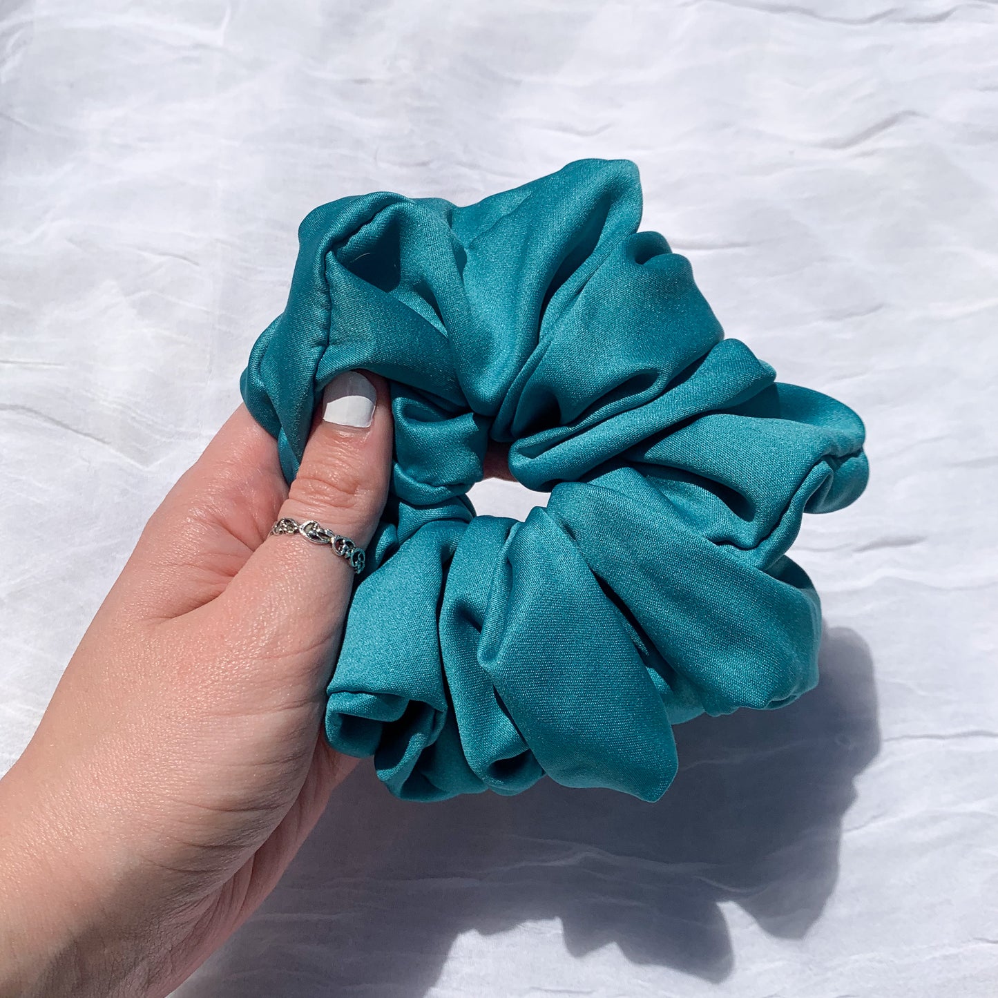 Teal Blue Jumbo Scrunchie