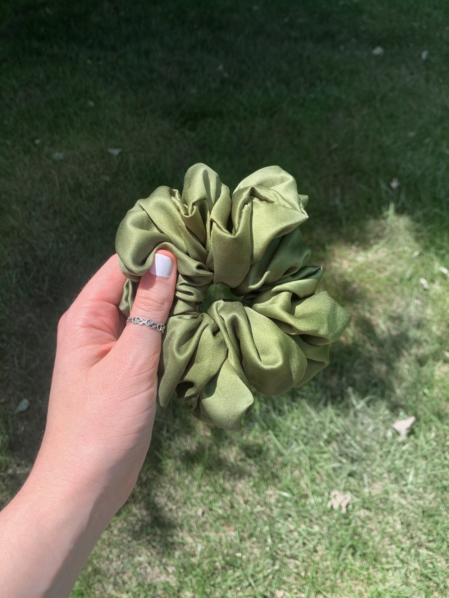 Military Green Jumbo Scrunchie