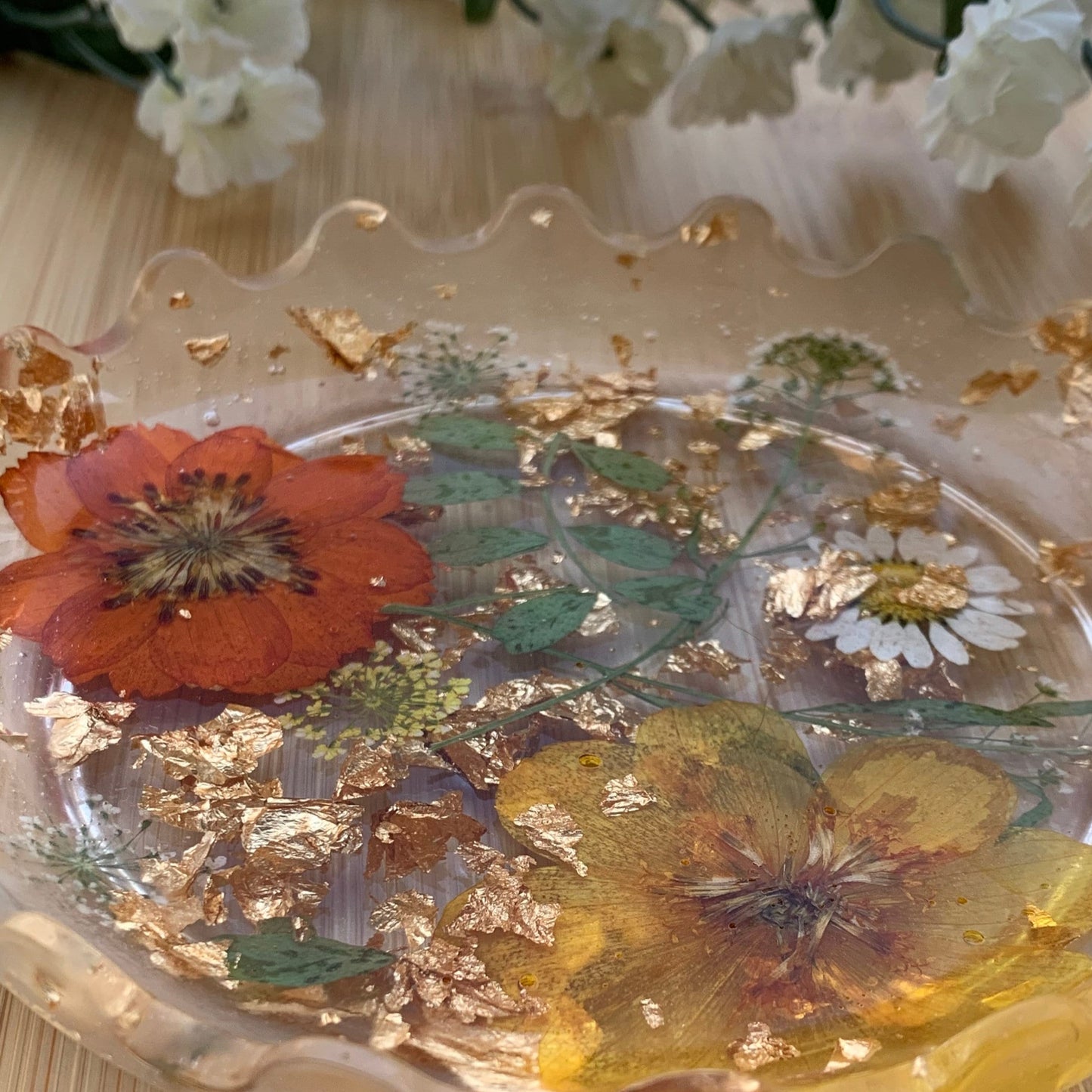 Handmade Floral Resin Jewelry Dish, Jewelry Tray, Resin Jewelry Tray, Resin Jewelry Dish, Trinket Tray, Resin Trinket Tray, Trinket Dish