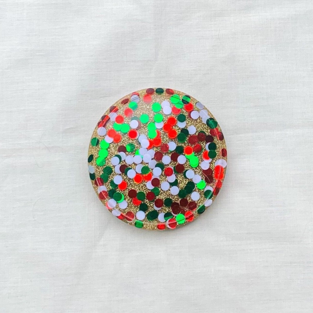 Round Confetti Coaster
