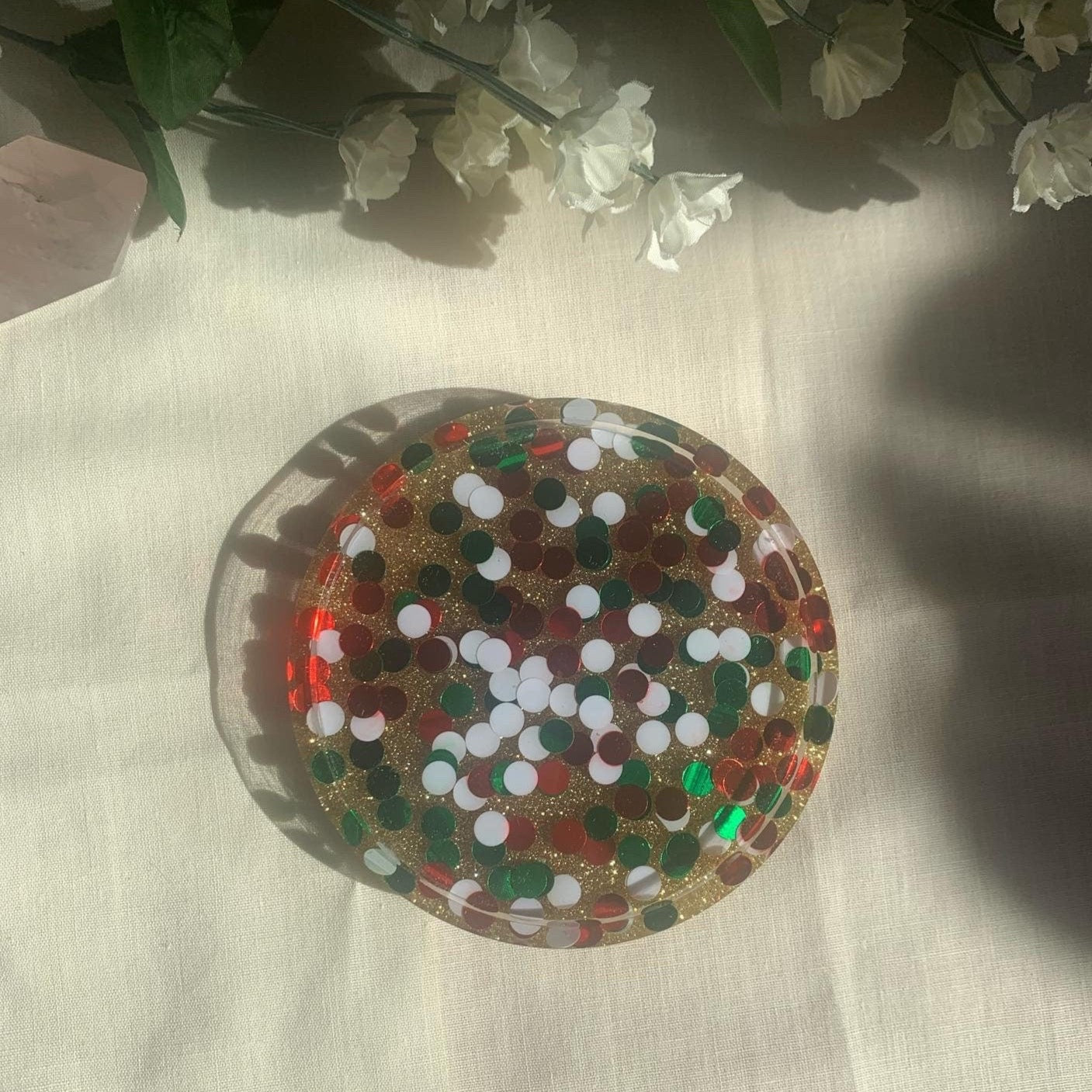Round Confetti Coaster