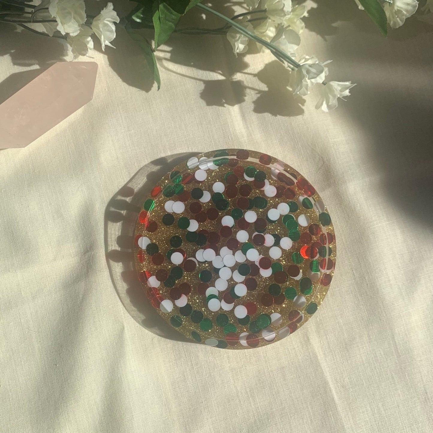 Round Confetti Coaster