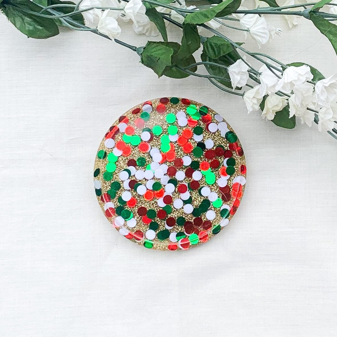 Round Confetti Coaster