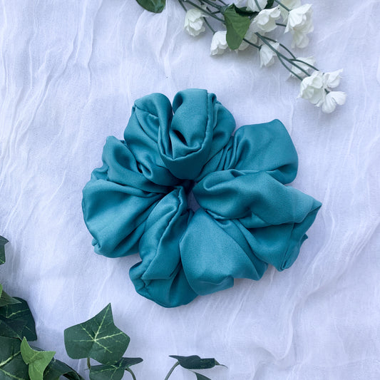 Teal Blue Jumbo Scrunchie