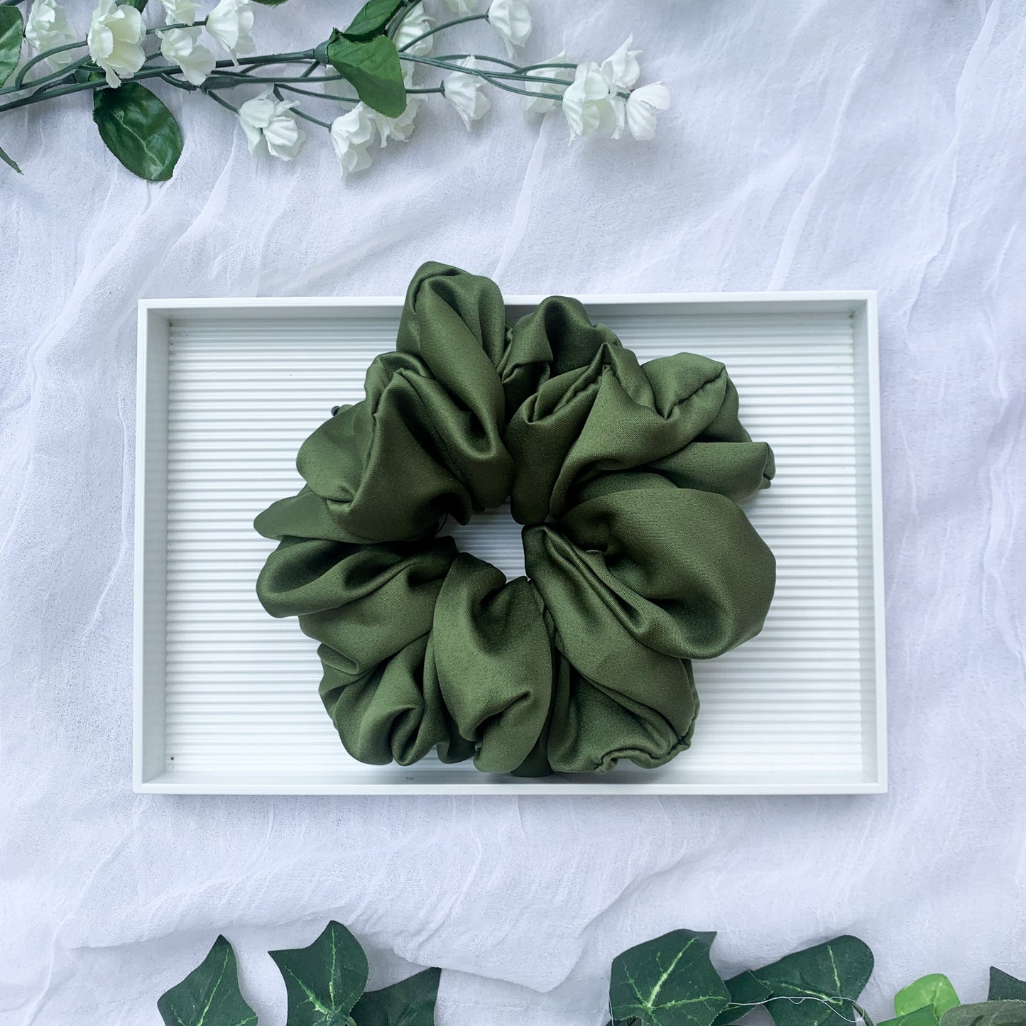 Military Green Jumbo Scrunchie