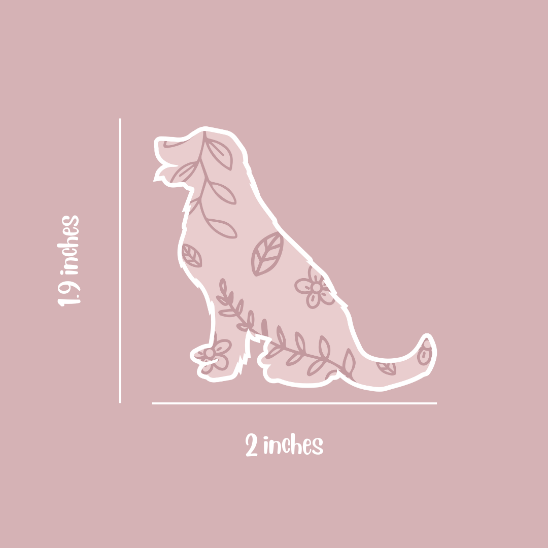 Golden Retriever Floral Sticker