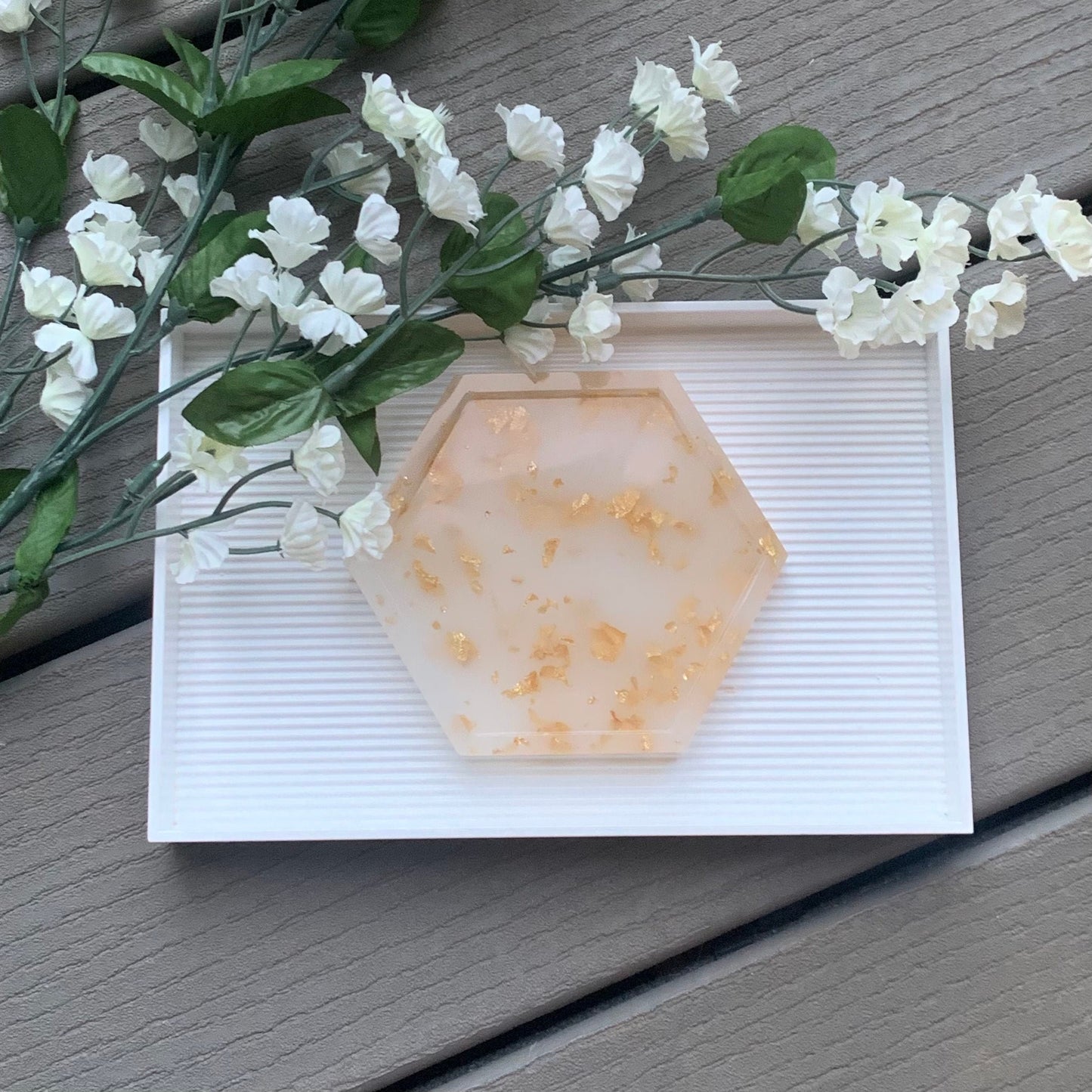 Milky Hexagon Coaster