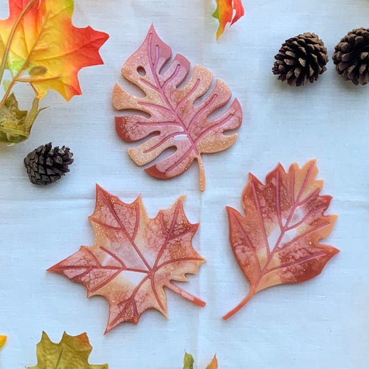 Handmade Leaf Coasters For Fall | Fall Coasters | Fall Home Decor | Resin Coasters |  Autumn Coasters | Autumn Decor