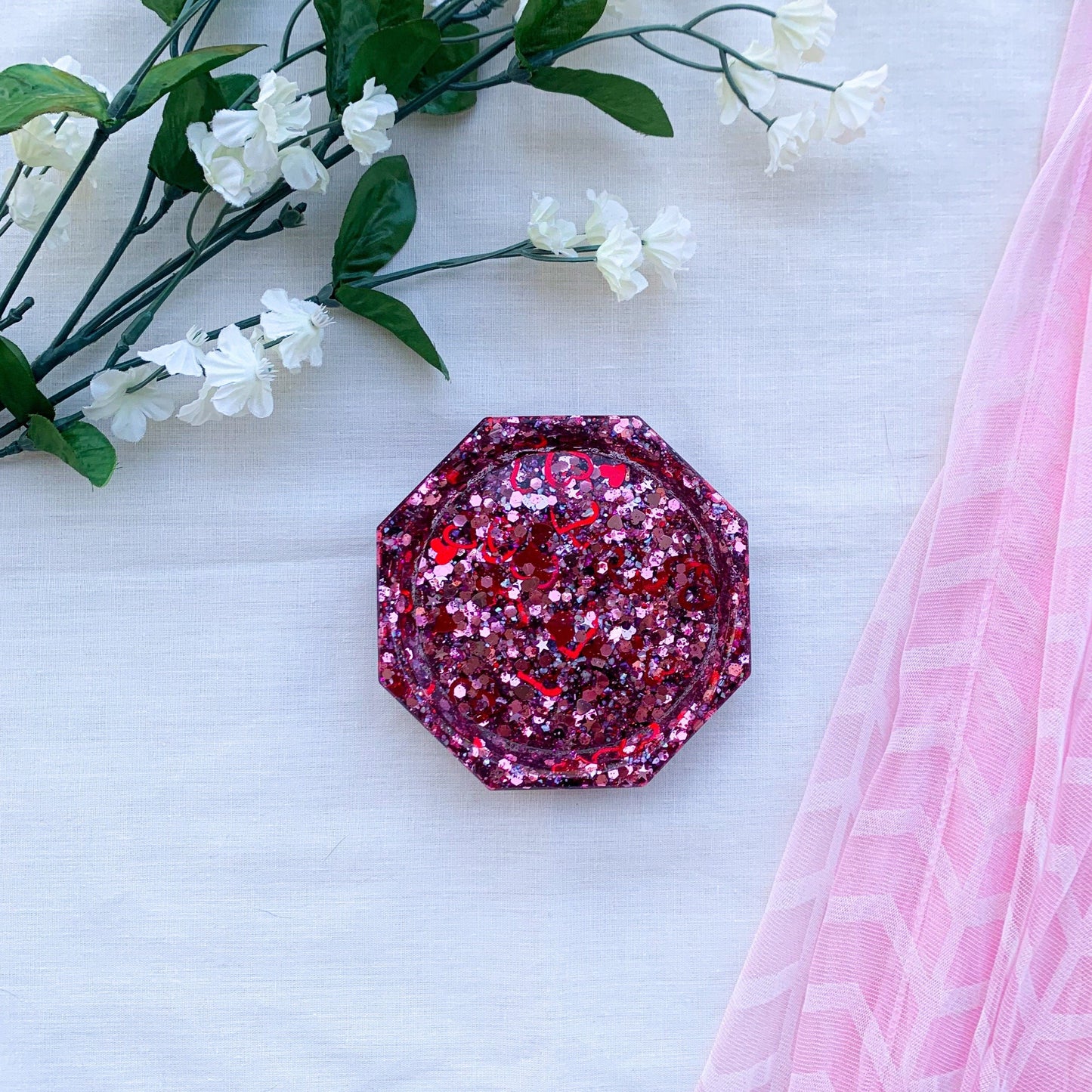 Pink Glitter Coaster